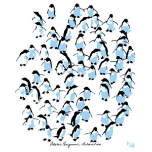 Adelie Penguins Antarctica - Mens Block T shirt Design
