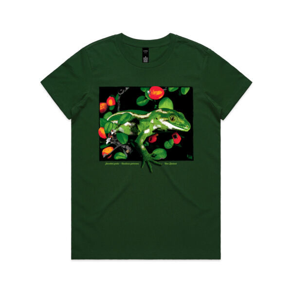 Jewelled gecko Banks Peninsula - Womens Maple Tee Thumbnail