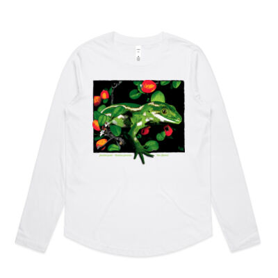 Jewelled gecko Banks Peninsula - Womens Curve Longsleeve Tee Thumbnail